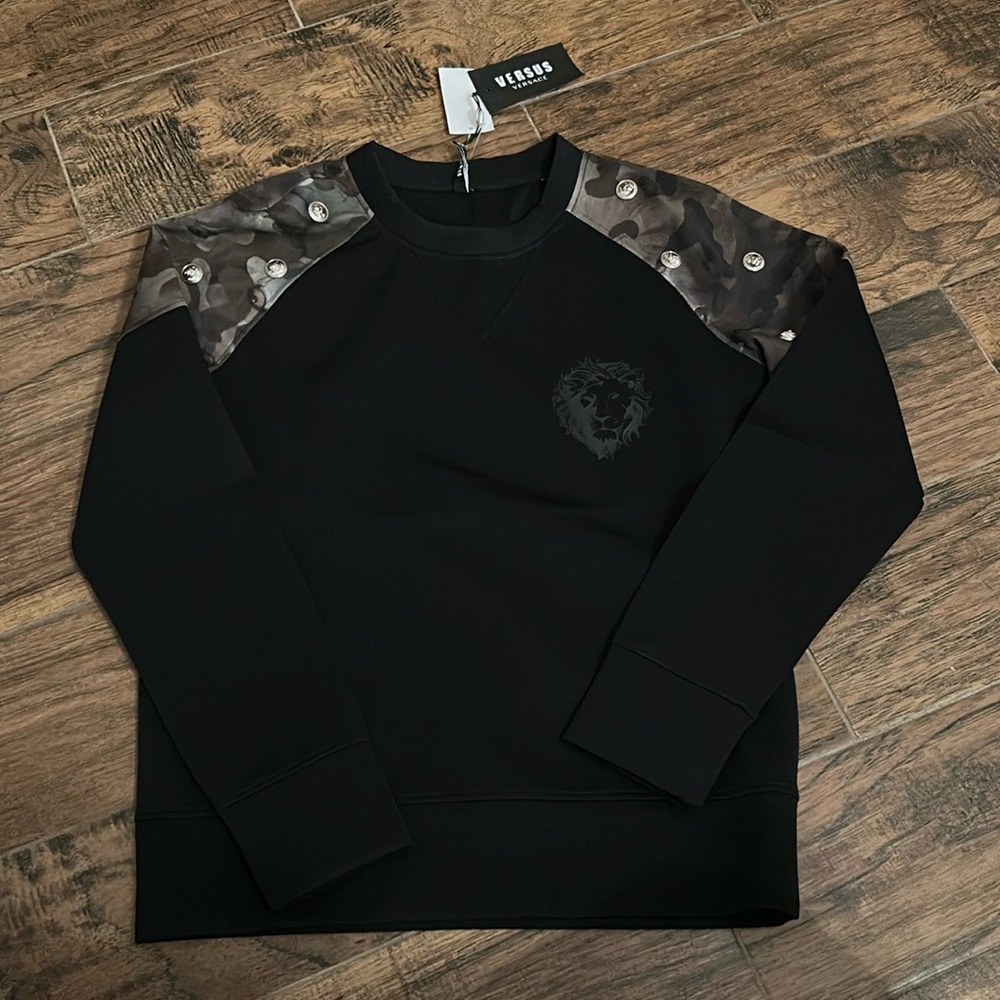 Versus Versace lion head/camo motif women’s small “sweat shirt “